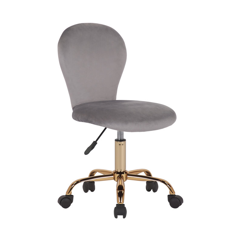 Bohon Velvet Task Chair, Grey