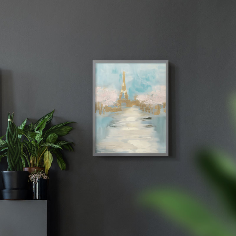 Série FLORAL Dxxxxxx - Impression encadrée de qualité supérieure - Prêt à être accroché - Aucun clou requis, Gris