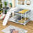 Full over Full Size Metal Bunk Bed with Interchangeable Slide and Guardrail-572182765