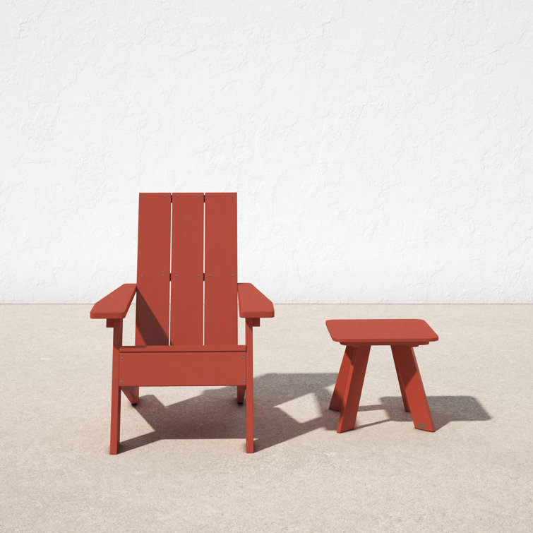 Byrnes Outdoor Adirondack Chair With Table