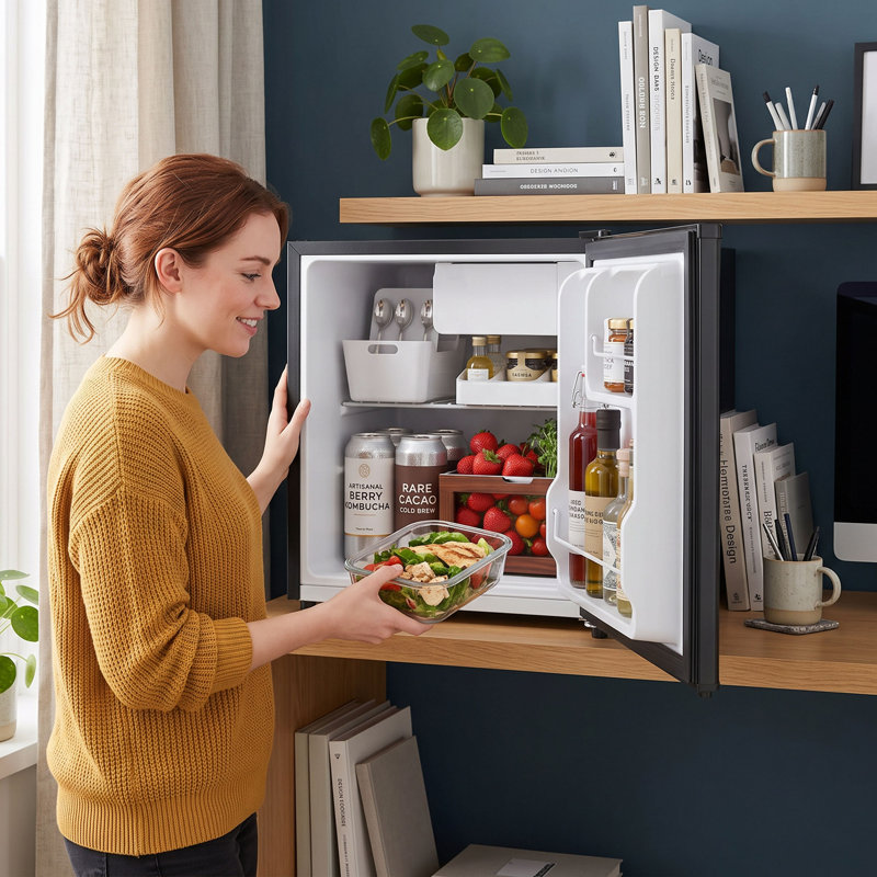 Réfrigérateur compact 1,62 pi³, mini-frigo, noir