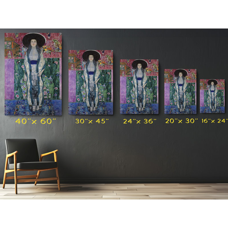 " Portrait Of Adele Bloch Bauer II Reproduction " by Gustav Klimt, 24" W x 36" H