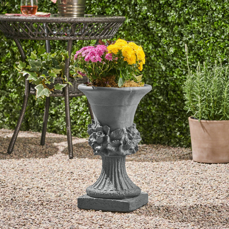Urne à fleurs en béton Dyllan, Gris antique