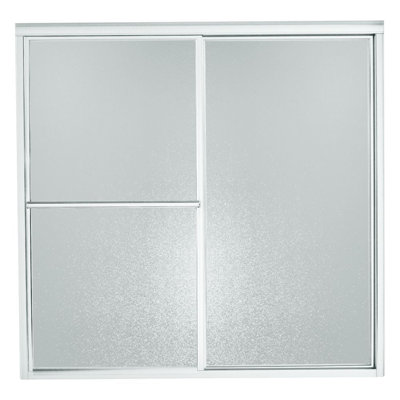 Deluxe 55.25 in. H Bypass Framed Tub Door with Patterned Glass