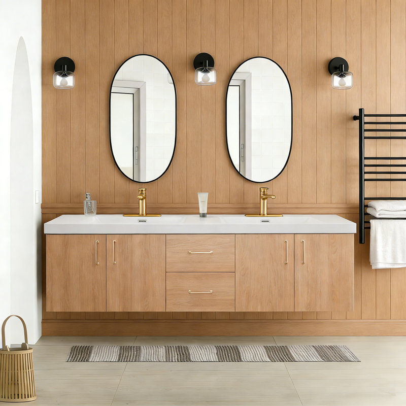 Meuble-lavabo moderne avec lavabo, 72"