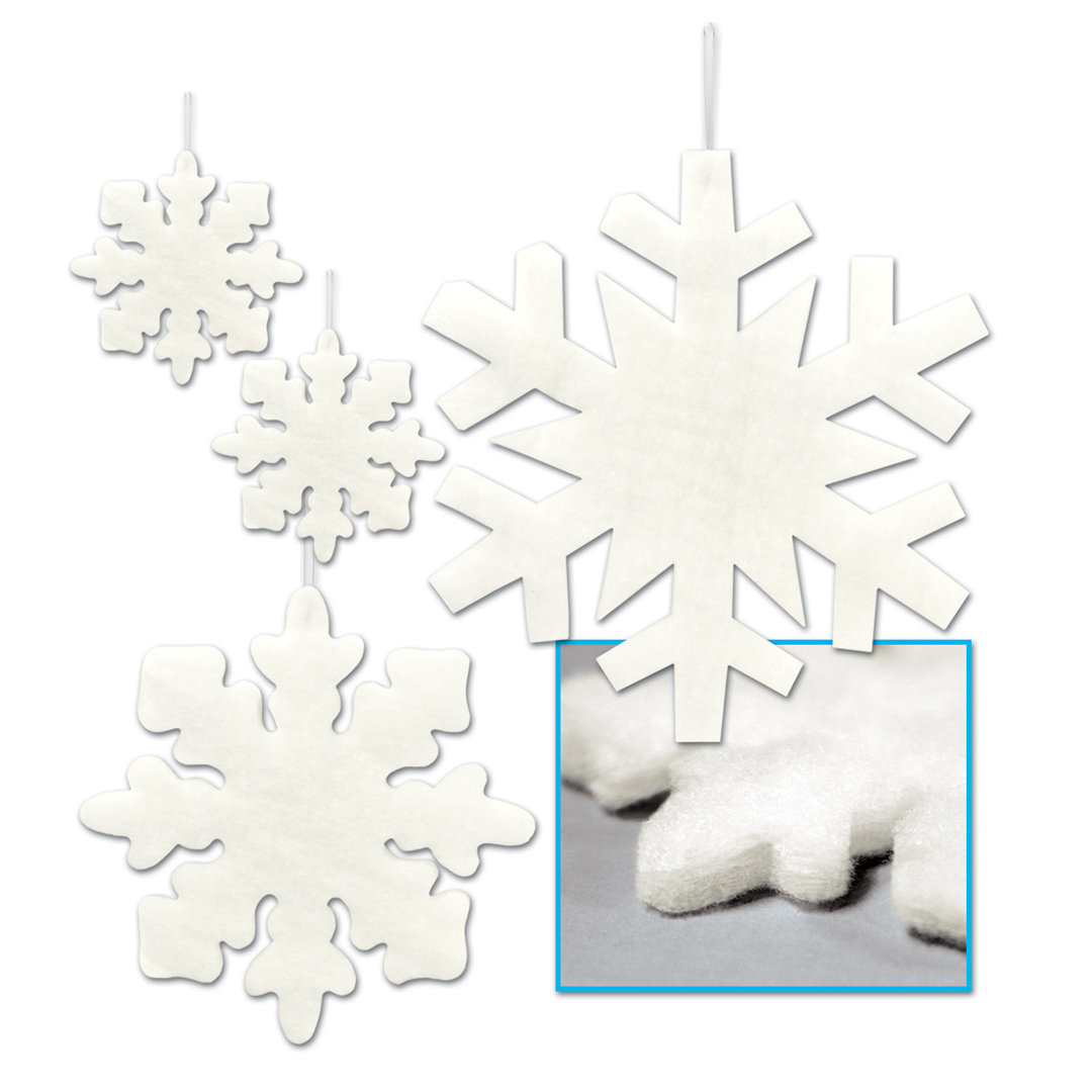 4 Piece Fluffy Snowflake Set (Set of 4) The Holiday Aisle®