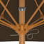 Parasol de patio en bois de teck 7,5 pi avec nervures en fibre de verre et poussoir en cacao Sunbrella-557198551