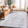 Griffey Oriental Machine Washable Blue/Ivory Non-Slip Backing Area Rug