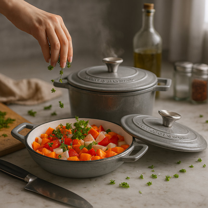Argon Tableware Cast Iron Casserole Dish Set, Grey, 3.5 L
