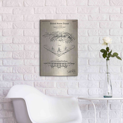 «Tripod Flying Boat Blueprint Brevet Parchment» par Luxe Metal Portfolio