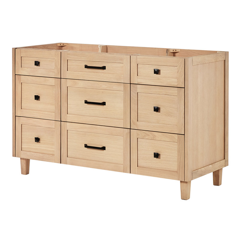 Base de meuble-lavabo simple en bois massif 54 po ARIEL Monreau, Chêne