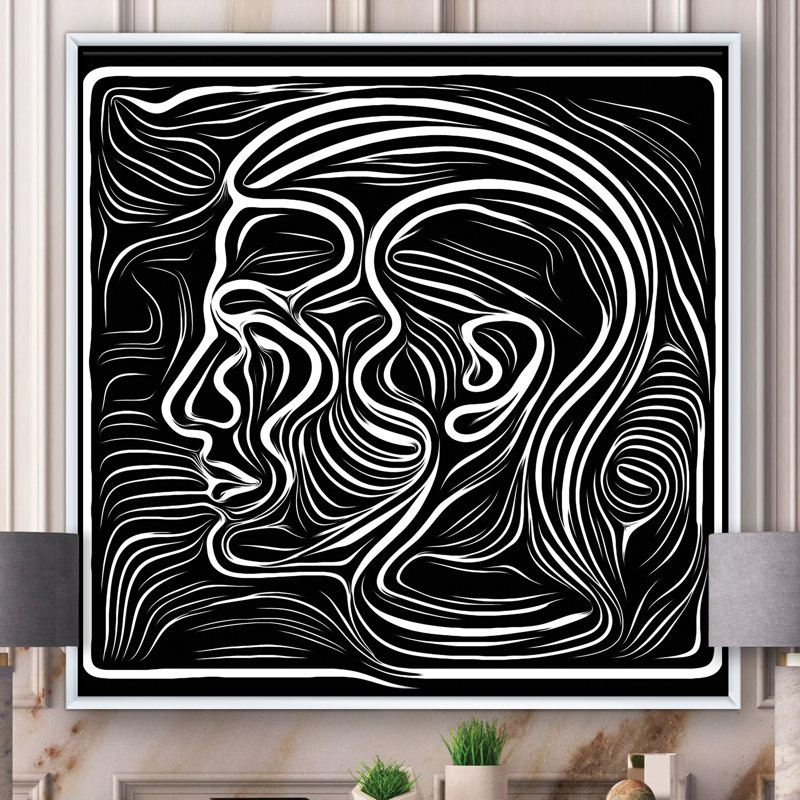 Portrait de sensibilisation noir et blanc II - reproduction sur toile, H 30 po x l 30 po x P 1 po, Toile blanche encadrée