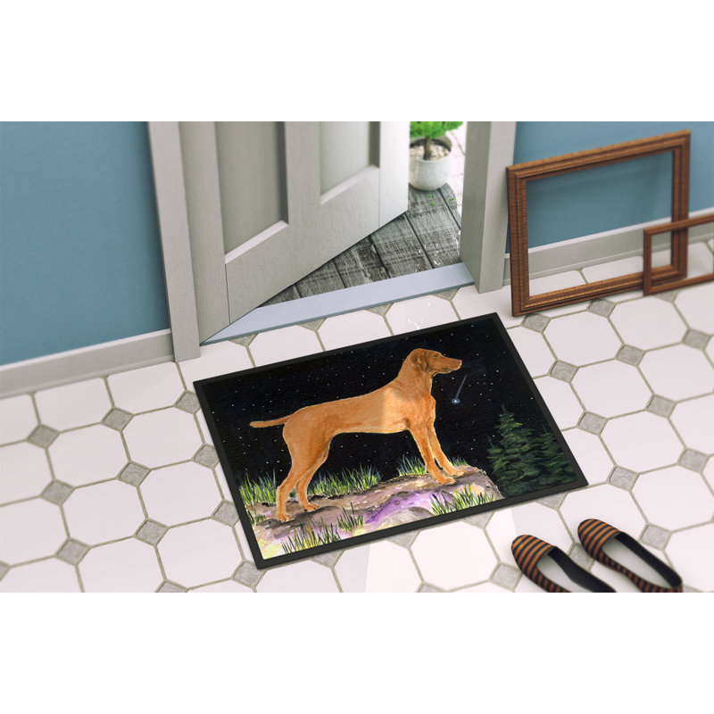 Tapis de porte d’intérieur anti-dérapant starry night vizsla, Rectangle 1 pi 6 po x 2 pi 3 po