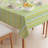 Rectangular Tablecloth, 100% Cotton, 52X104", Green Stripes & Ink Splatter-797314810