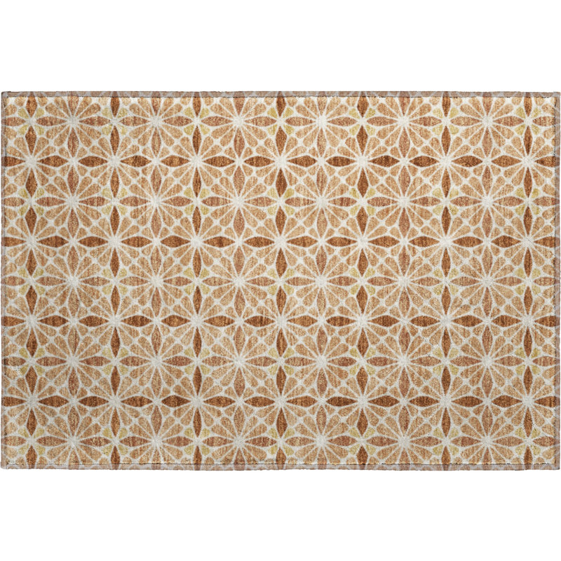 Tapis géométrique lavable à la machine de qualité supérieure Mayfield AMF2469, Copper, 1'8" x 2'6"