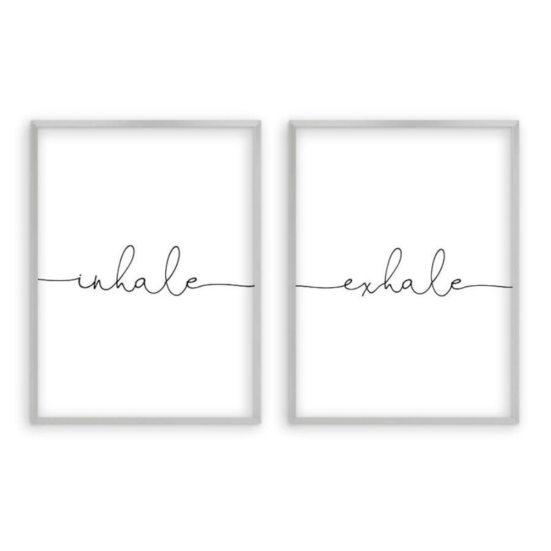 Inhale Exhale - 2 Piece Print, Matt Silver Frame, 31 cm H x 22 cm W