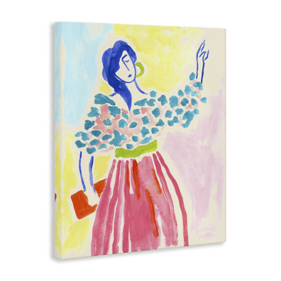 Woman in Bold Dress Canvas Wall Art by June Erica Vess