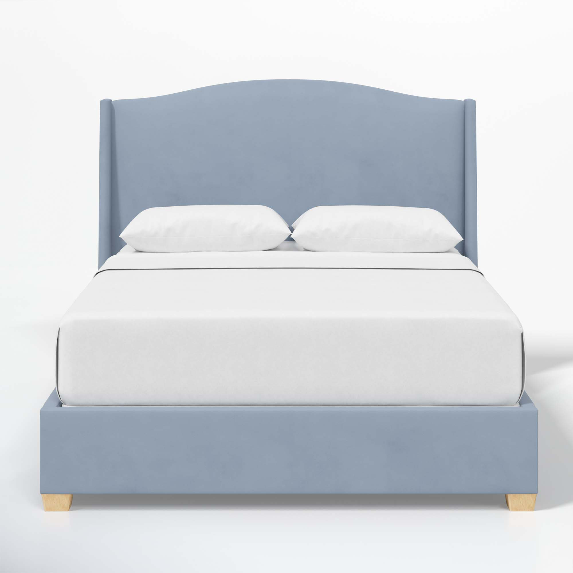 Allis Upholstered Wingback Bed, Classic Ocean Velvet, California King