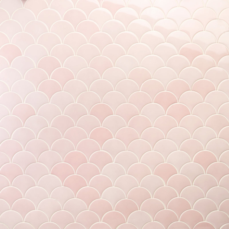Riptide 2" x 5" Ceramic Patterned Wall Tile (4.06 Sq. Ft. / Case), Rose