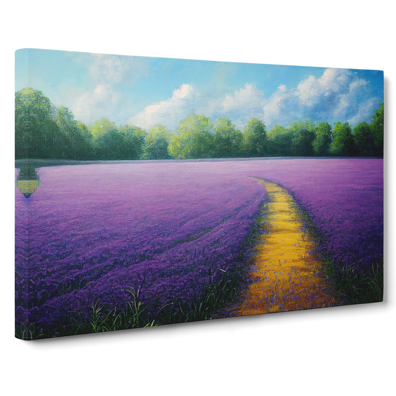 Luminous Bluebell Field - Wrapped Canvas, 40cm H x 60cm W x 3cm D