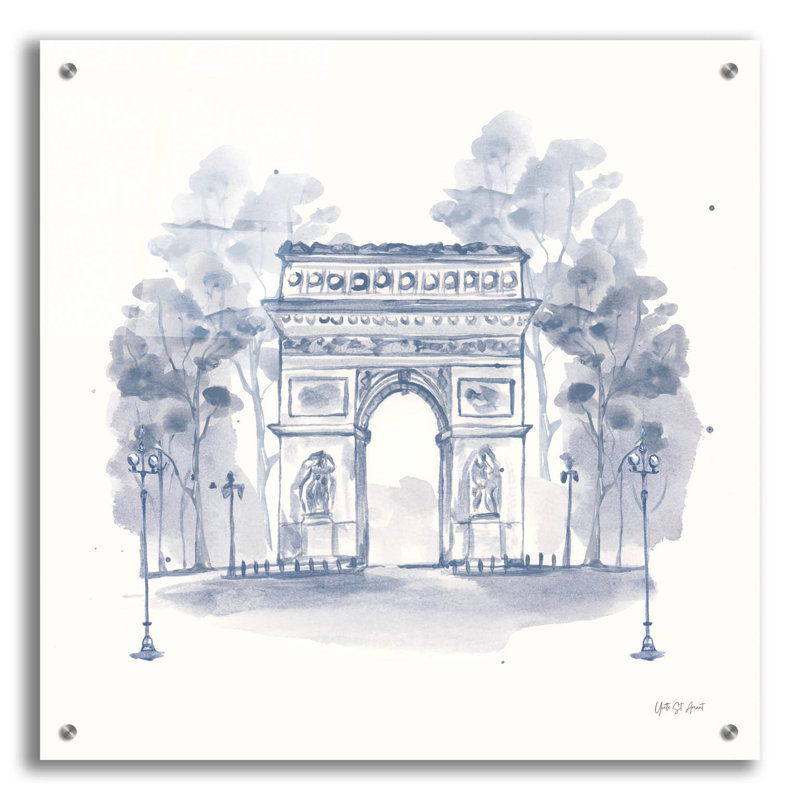 Art mural en verre «Arc de triomphe» par Yvette St. Amant, H 24 po x l 24 po x P 0,2 po