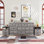  Ensemble de chambre à coucher 3 pièces - commode 10 tiroirs et deux tables de chevet 2 tiroirs, gris délavé
