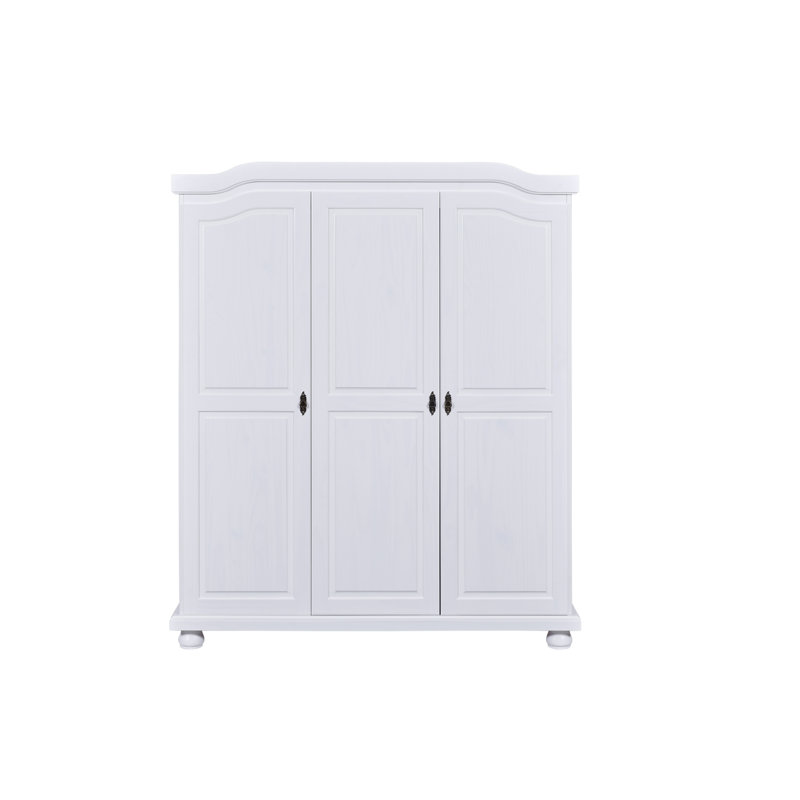Elbira Bern Hinged Door Wardrobe - Solid pine wood, White