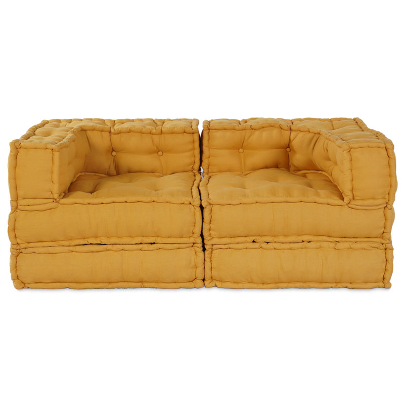 Modular Patchwork Sofa Fabric Living Room Modern Indoor Adaptable Couch, Yellow