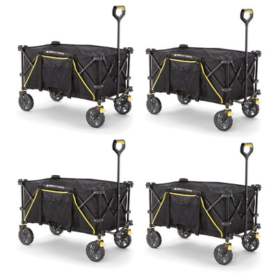 Gorilla Carts 7 Cu Ft Collapsible Utility Wagon,Oversize Bed, Black (4 Pack) -  4 x GCSW-7P