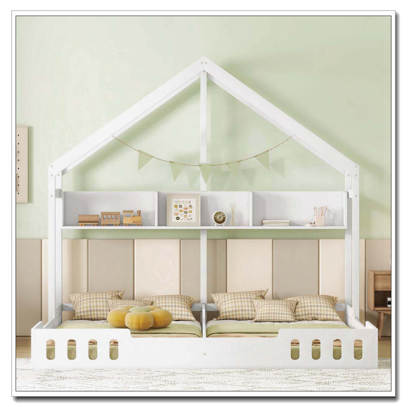 Wood Twin Size House Platform Beds