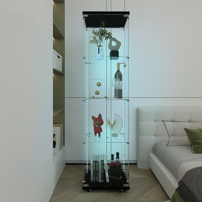 Armoire moderne en verre trempé à DEL Bluetooth pour la maison et le bureau