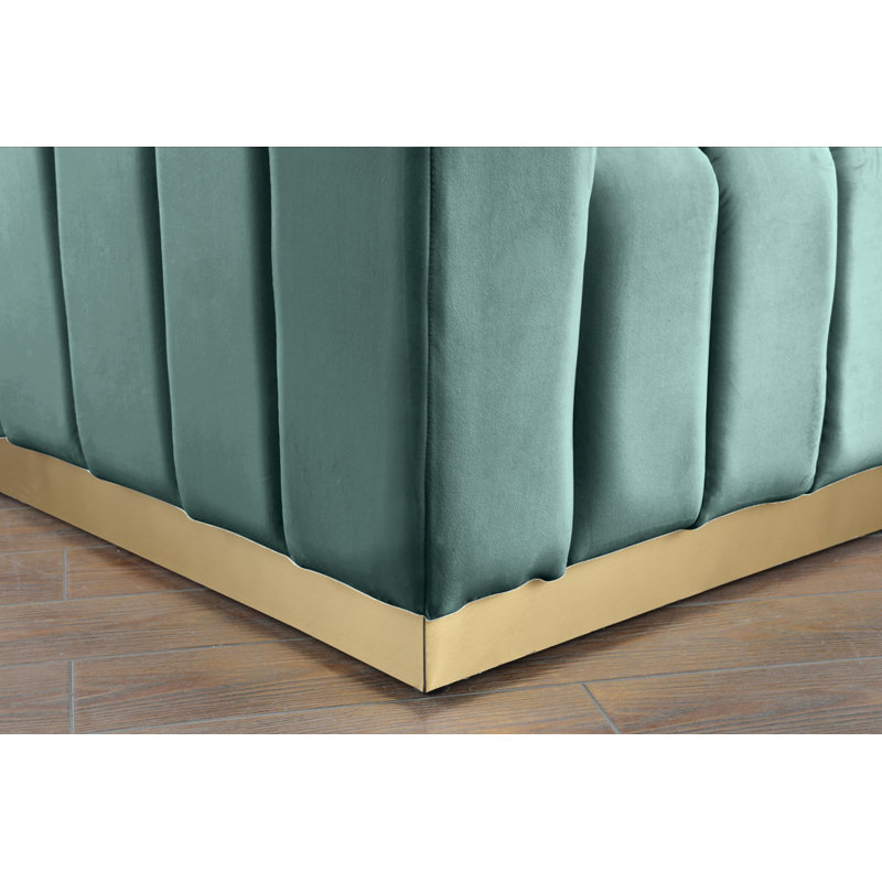 Fauteuil en velours de 38,5 po Tyneside, Velours vert menthe