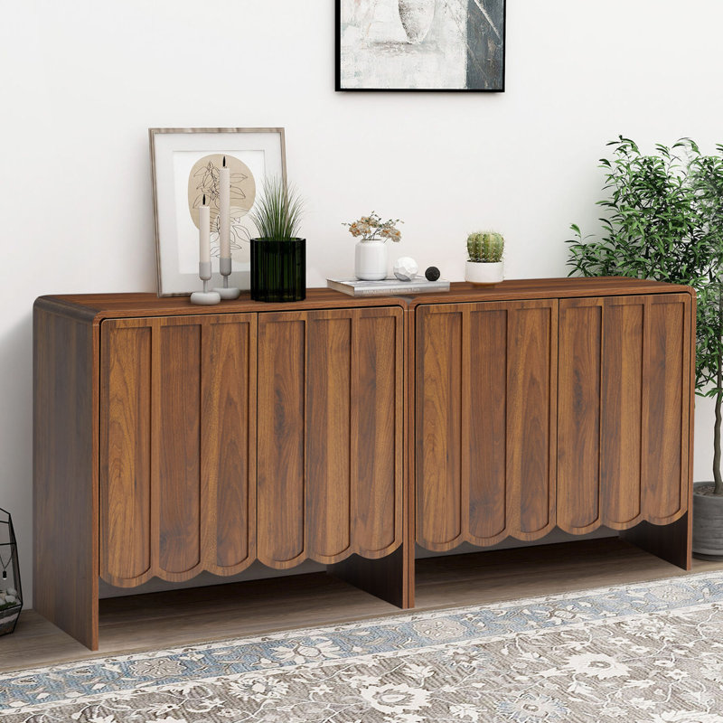 Armoire d'appoint à 2 portes de 29,52 po de hauteur Dulinsky (ensemble de 2), Bois brun