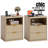 Modern Fluted Nightstand Bedside Table with Charging Station,Drawers and Open Storage Space for Bedroom-816371762-816371767