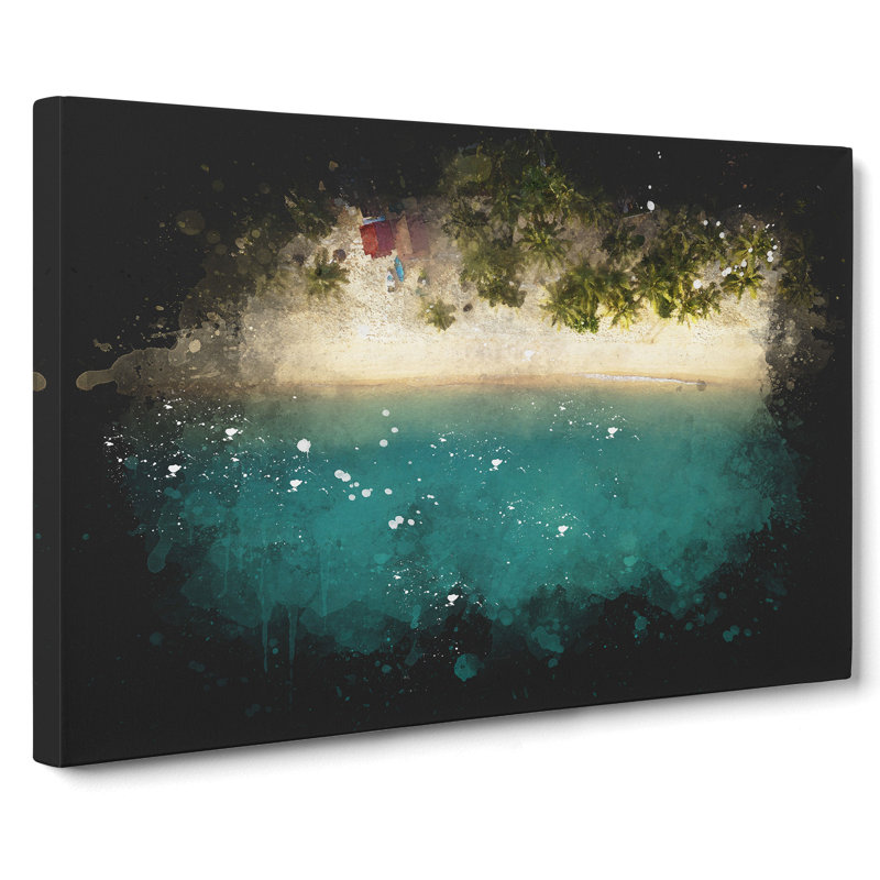 The Fishing Boat Paint Splash - Wrapped Canvas, 35cm H x 50cm W x 3cm D