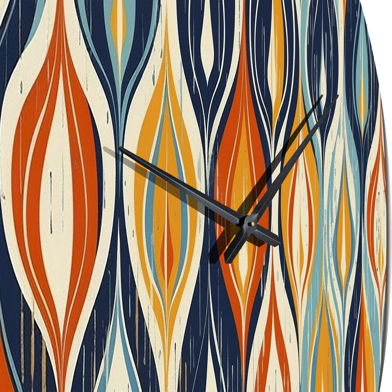 Horloge murale orange et bleue, Grand