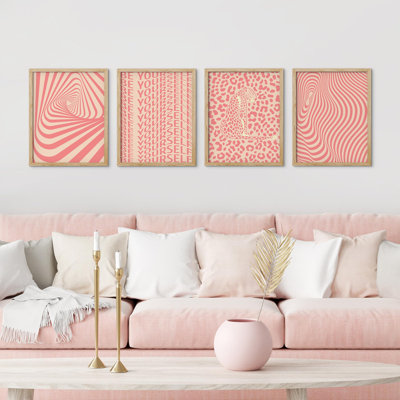 " Pink Line " 4 - Pieces