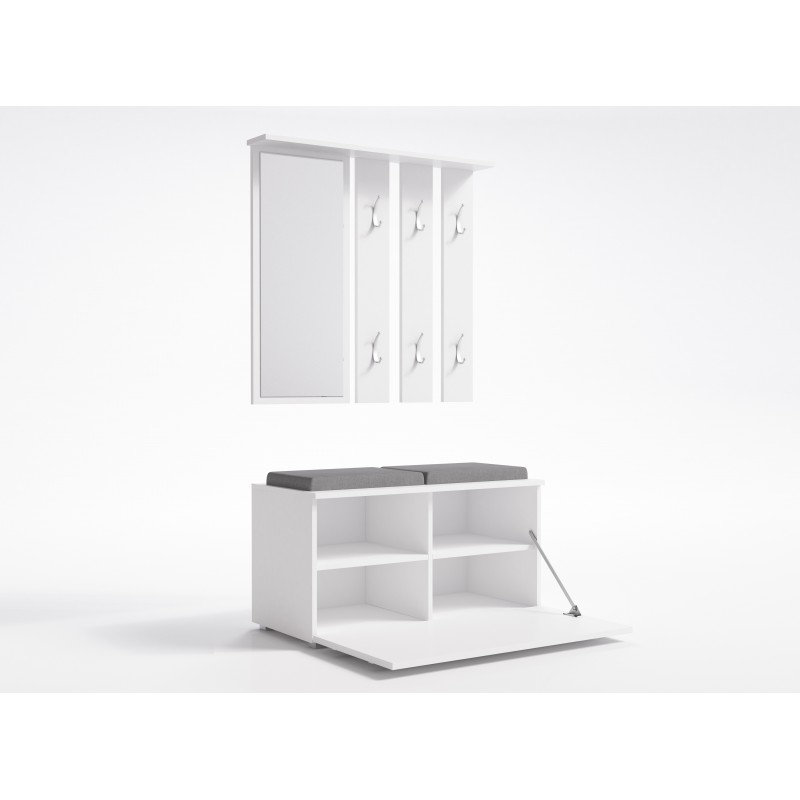 Bellicourt Hall Tree 41cm Wide, White
