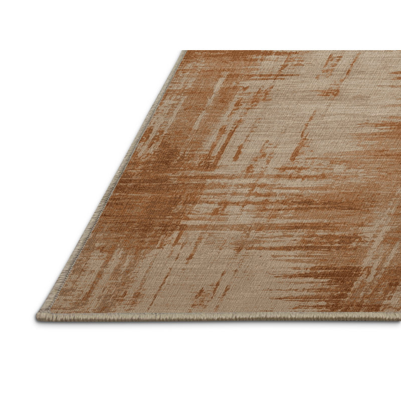 Tapis beige lavable à la machine, Rond 5 pi