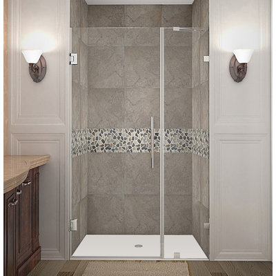 Nautis 37" x 72" Hinged Completely Frameless Shower Door