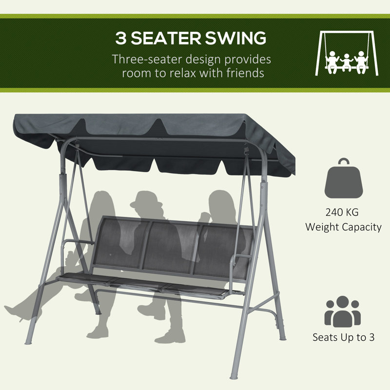 3 Person Porch Swing with Canopy