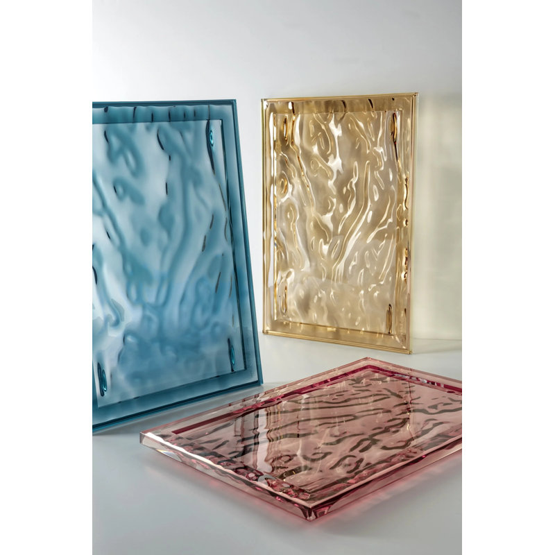 Dune Decorative Tray, 21.65" x 14.96", Light Blue