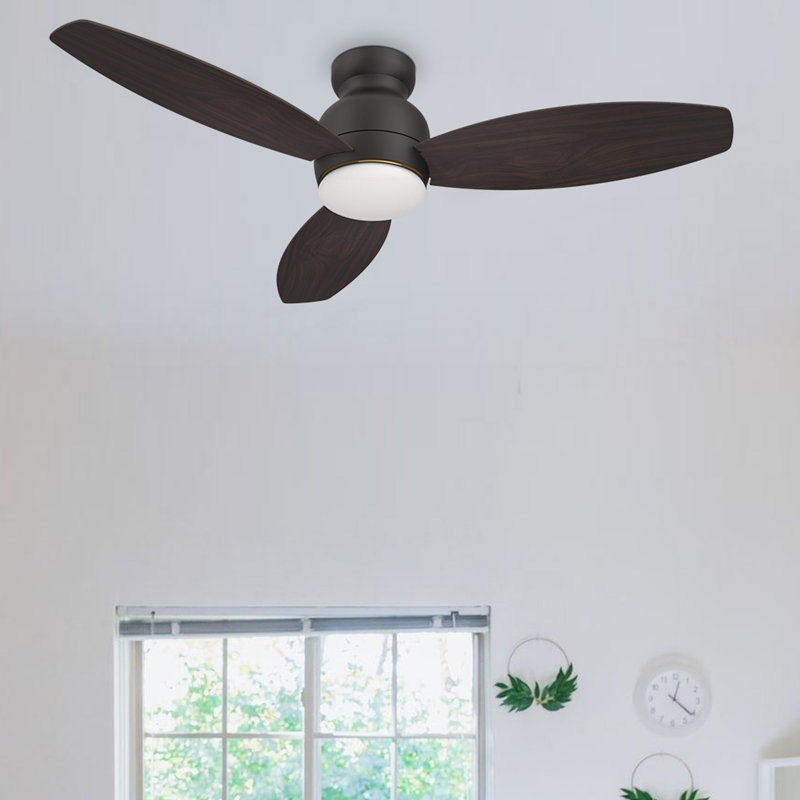 48'' Ceiling Fan with LED Lights, Walnut