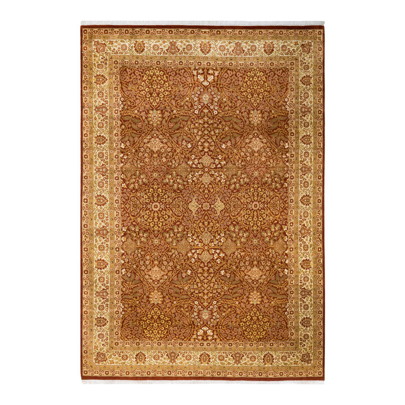 Hand-Knotted Multicolor Wool Oriental Area Rug 6'2" x 8'10"