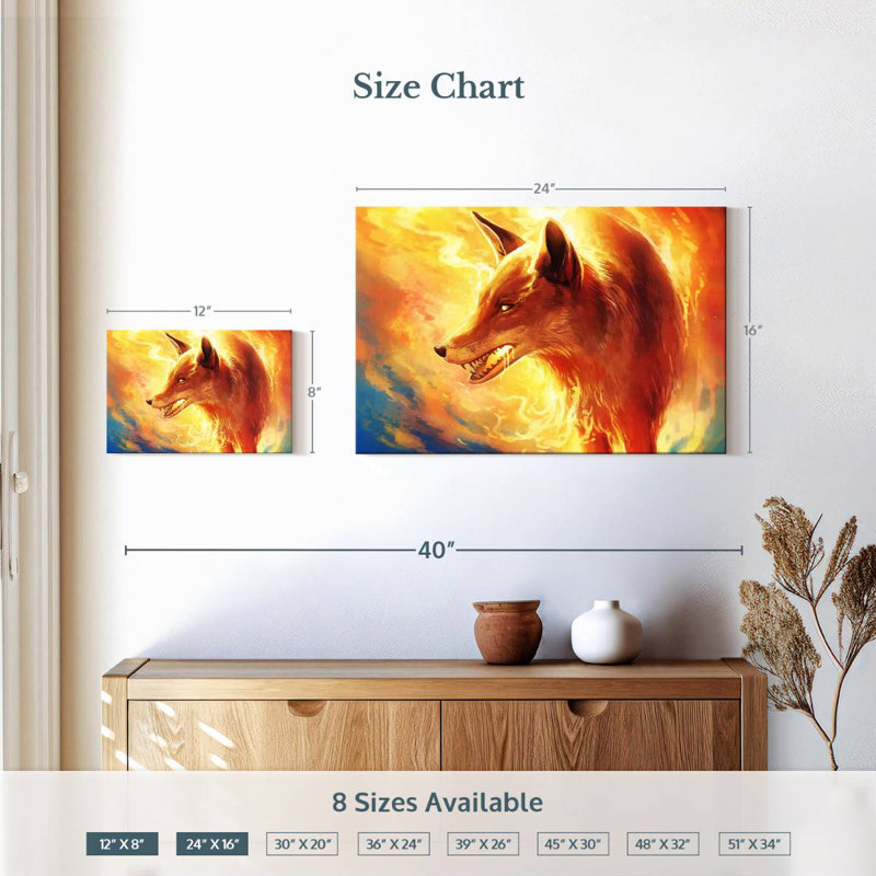 Brampt Fire Fox, 16" H x 24" W