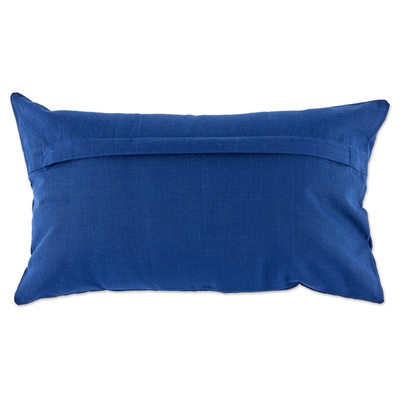 Gingham Check Kitchen Tabletop Bed Plaid Cotton Pillow Cover, 12" H x 20" W, Navy/Off-White, Rectangular