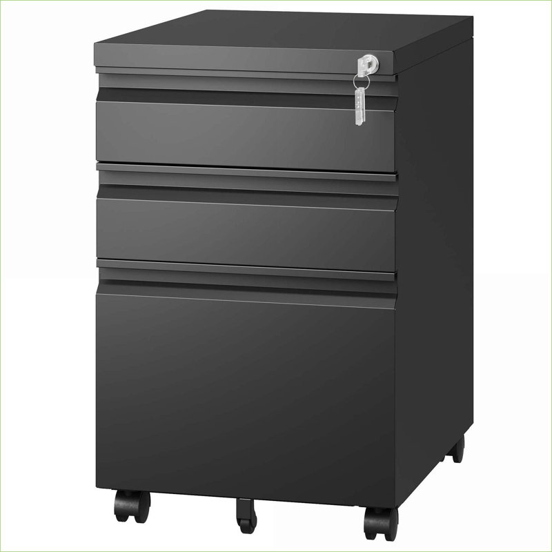 Commode d'appoint en métal Maylene, Noir