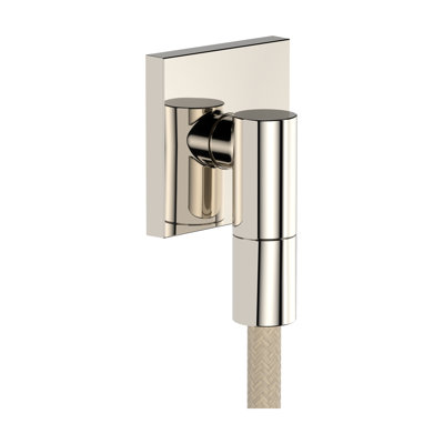 Prise murale hansgrohe E avec clapet anti-retour, carré en nickel poli