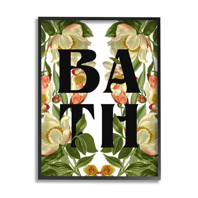 «Vintage Bath Flower Blooms», art de la giclée encadrée par Lil 'Rue