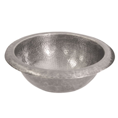 Lavabo de salle de bain circulaire encastré en métal avec trop-plein Abita